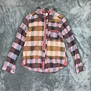We the Free Free People Plaid Top • size P • excellent condition